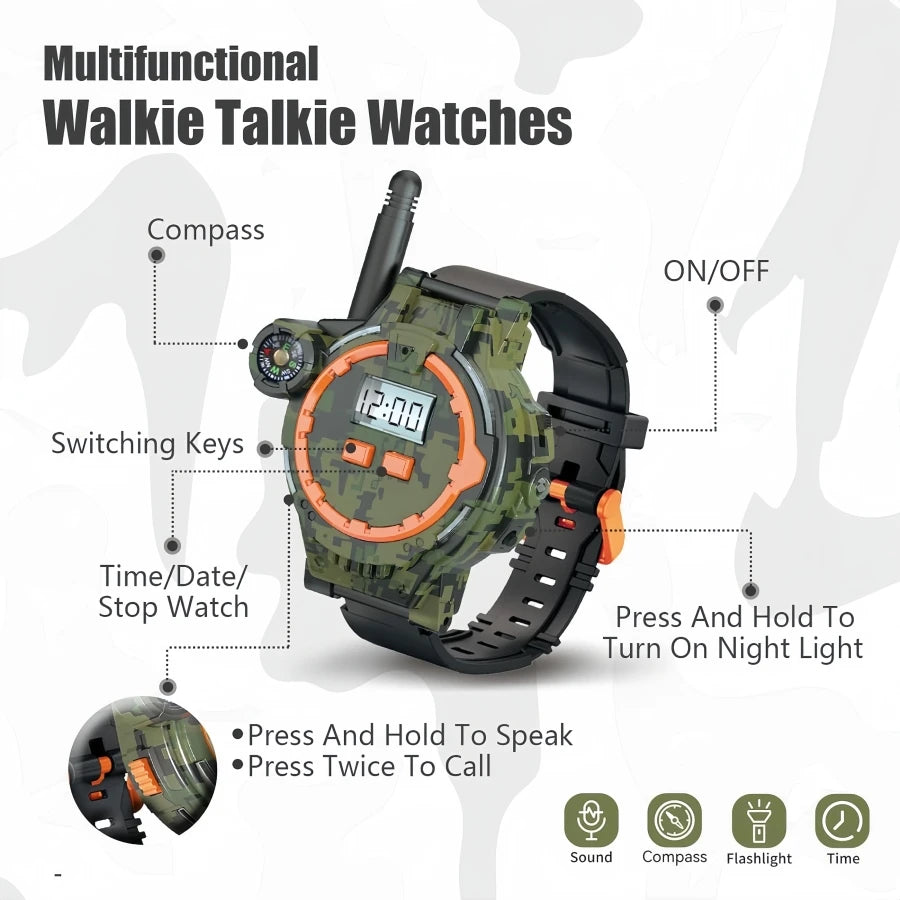 Two-Way Radio Walkie Talkies for Kids with Flashlight and Compass
