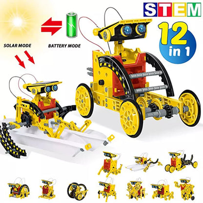 12-in-1 STEM education -  DIY  Building Solar Robot Kit