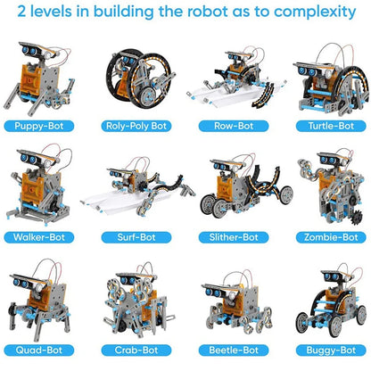 12-in-1 STEM education -  DIY  Building Solar Robot Kit