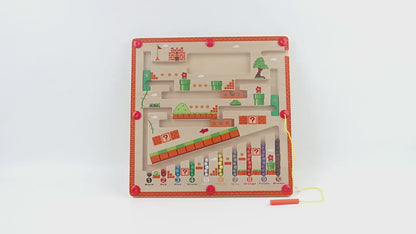 Montessori Toys - Wooden Magnetic Color and Number Maze